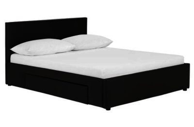 Hygena Paxton Kingsize Bed with storage - Black